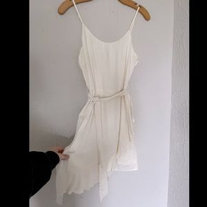 Cream Sun dress with side hidden zipper.